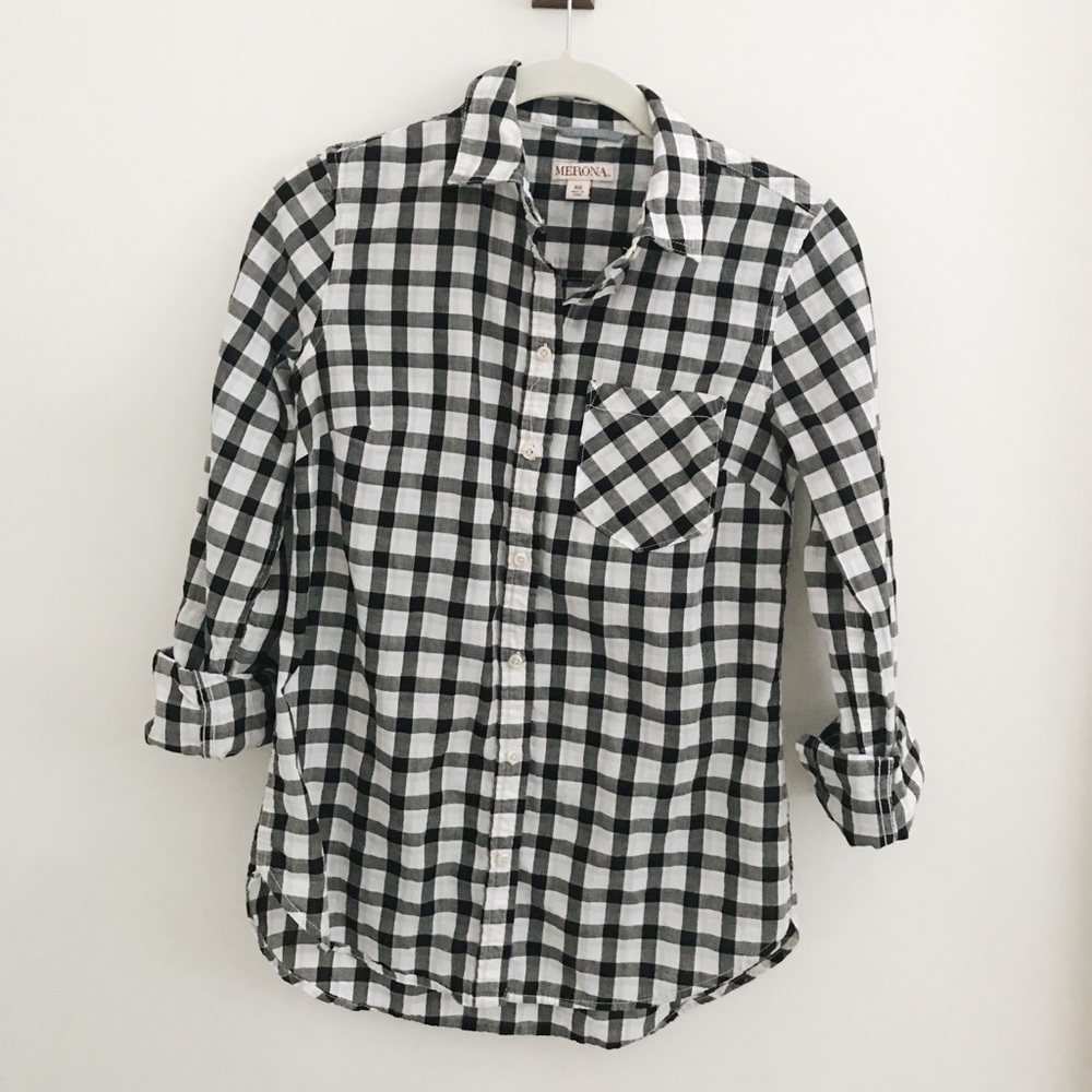 Buffalo plaid button down shirt